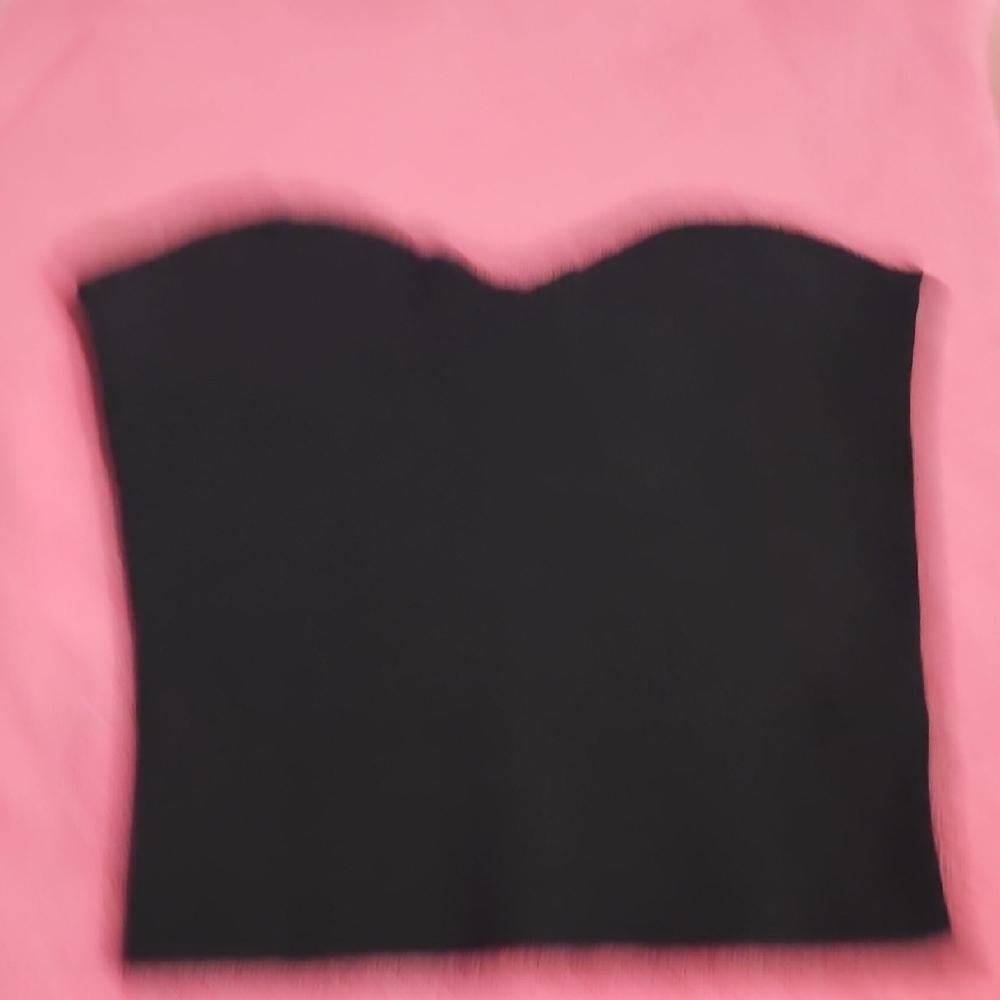 Dilvin Knit Black Strapless Bustier Top